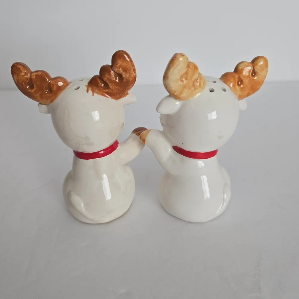 Vintage Christmas Baby Reindeer Salt & Pepper Shakers Made in Japan